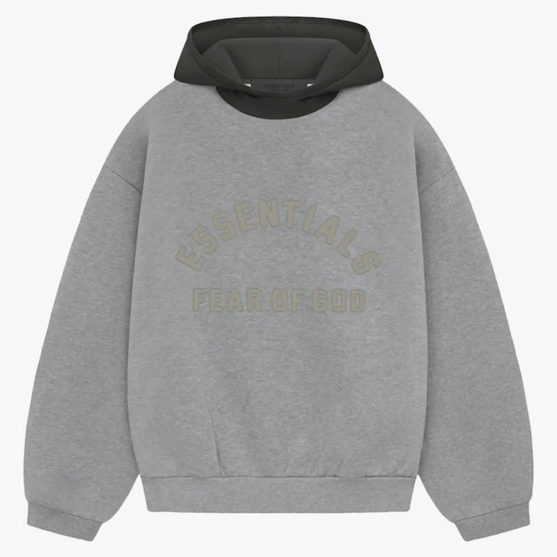 Fear Of God Essentials Nylon Fleece Hoodie Dark Heather Oatmeal/ink