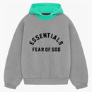 Fear Of God Essentials Nylon Fleece Hoodie Dark Heather Oatmeal/mint Leaf