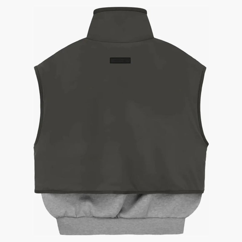 Paura di Dio Essentials Nylon Fleece Mockneck Vest di farina d'avena/inchiostro scuro
