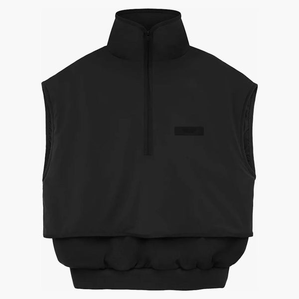 Fear of God Essentials Nylon Fleece Mockneck Vest Jet Black/Jet Black