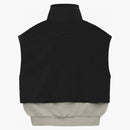 Paura di God Essentials Nylon Fleece Mockneck Vest SEAL/Jet Black