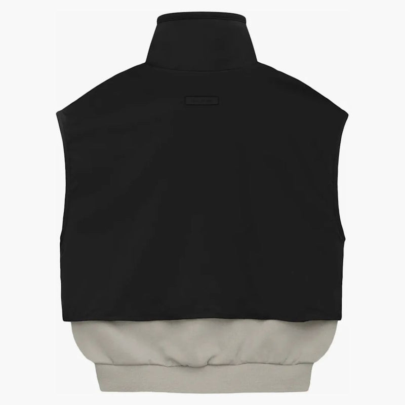 Paura di God Essentials Nylon Fleece Mockneck Vest SEAL/Jet Black