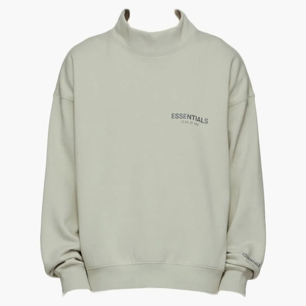Fear Of God Essentials Ssense Exclusive Mock Neck Sweatshirt Concrete