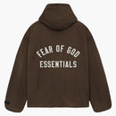 Fear of God Essentials Textured Nylon Hooded Coaches Jacket Brown