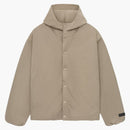 Fear Of God Essentials Textured Nylon Hooded Coaches Jacket Desert Sand