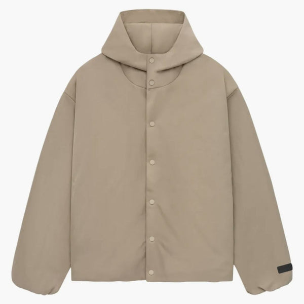 Fear of God Essentials Textured Nylon Hooded Coaches Jacket Desert Sand