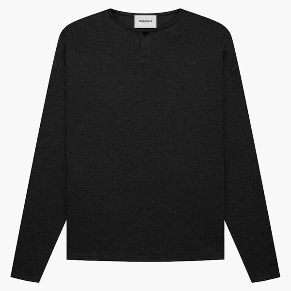 Rädsla för Gud Essentials Thermal L/S Henley Black