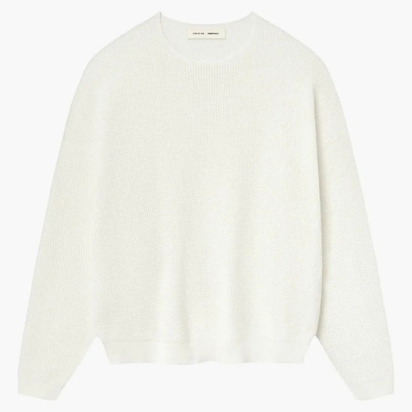Fear Of God Essentials Waffle Crewneck Sweater Cloud White