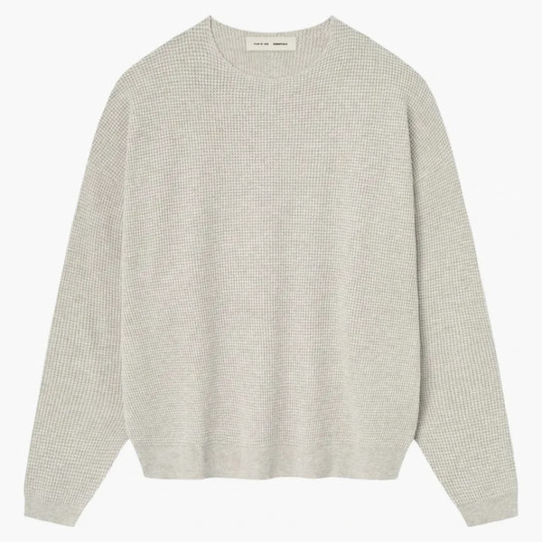Fear Of God Essentials Waffle Crewneck Sweater Heather Stone