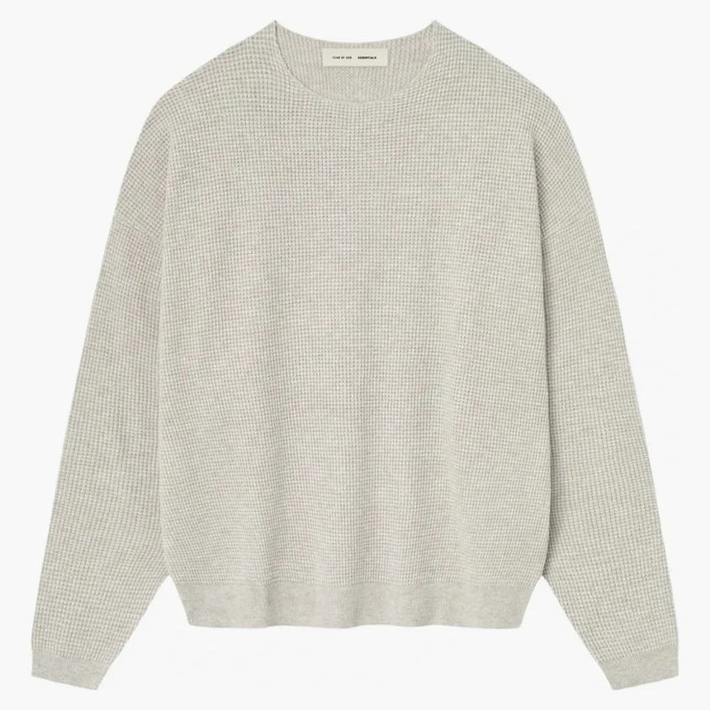 Fear Of God Essentials Waffle Crewneck Sweater Heather Stone