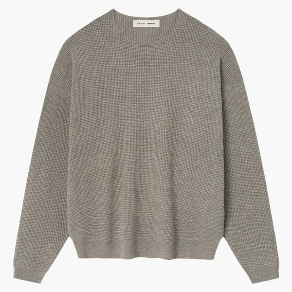 Fear Of God Essentials Waffle Crewneck Sweater Homestead Heather
