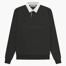 Fear Of God Essentials Waffle Henley Rugby Off Black