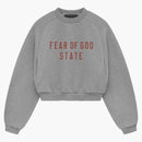 Fear Of God Essentials Womens Fleece Cropped Crewneck Dark Heather