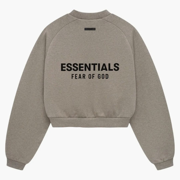 Fear Of God Essentials Women's Fleece Cropped Crewneck Heather Gray