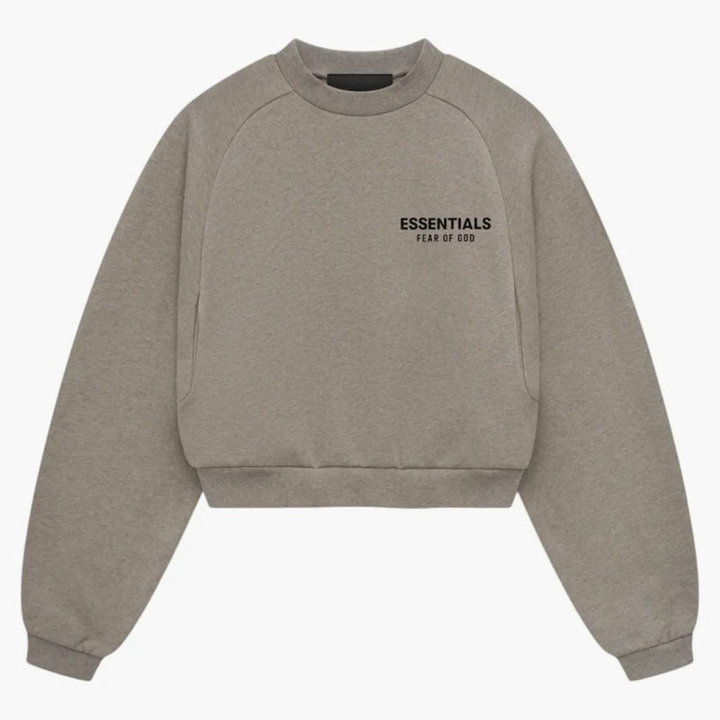 Fear Of God Essentials Women's Fleece Cropped Crewneck Heather Gray