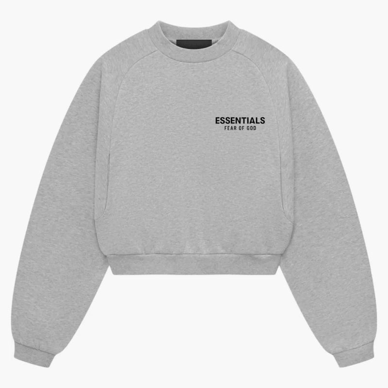 Fear Of God Essentials Women's Fleece Cropped Crewneck Light Heather Gray