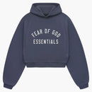Fear Of God Essentials Women's Fleece Cropped Hoodie Marine