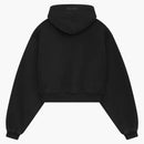 Fear of God Essentials Women's Heavy Fleece Cropped V-Neck Hoodie Black