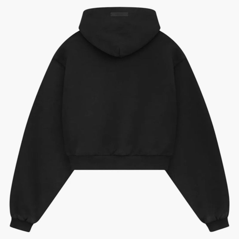 Strach z Boha Essentials Dámské těžké fleece oříznuté mikiny s V-krčkou černou