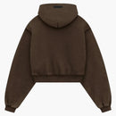 Fear Of God Essentials Women's Heavy Fleece Cropped V-neck Hoodie Brown
