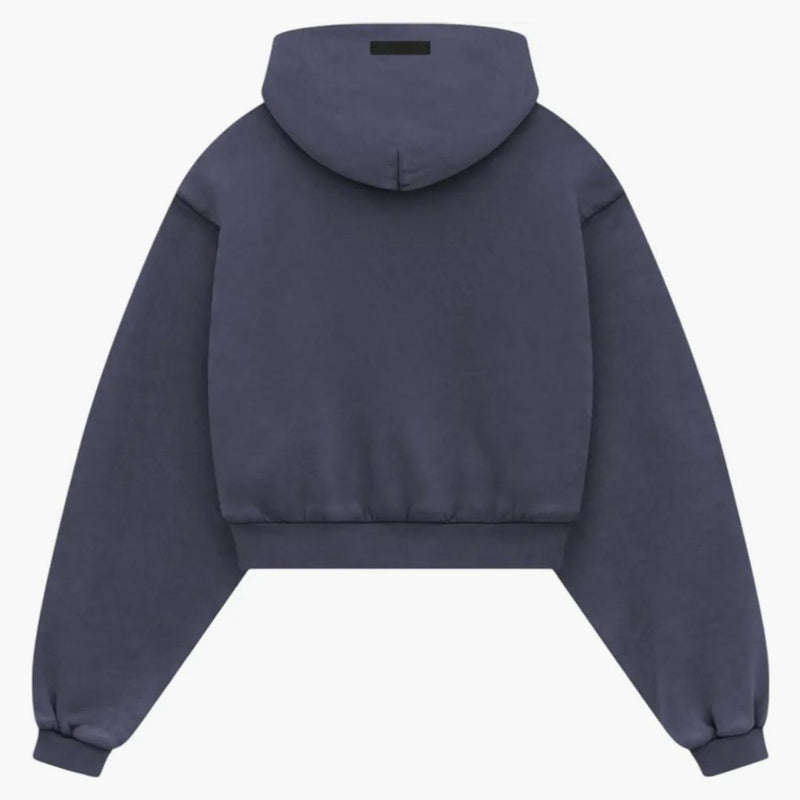 Fear Of God Essentials Women's Heavy Fleece Cropped V-neck Hoodie Marine