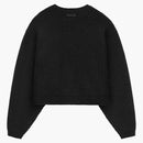 Fear Of God Essentials Womens Heavy Waffle Cropped Crewneck Black