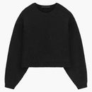 Fear Of God Essentials Womens Heavy Waffle Cropped Crewneck Black