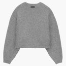 Fear Of God Essentials Womens Heavy Waffle Cropped Crewneck Dark Heather