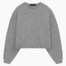 Fear Of God Essentials Womens Heavy Waffle Cropped Crewneck Dark Heather
