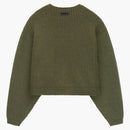 Fear Of God Essentials Womens Heavy Waffle Cropped Crewneck Military