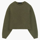 Fear Of God Essentials Womens Heavy Waffle Cropped Crewneck Military