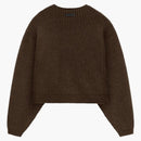 Fear of God Essentials Women's Heavy Waffle Cropped Sweater Brown