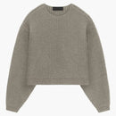 Fear Of God Essentials Women's Heavy Waffle Cropped Sweater Heather Gray