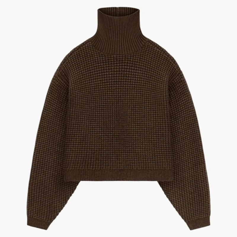 Fear Of God Essentials Women's Heavy Waffle Cropped Turtleneck Brown