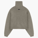 Fear Of God Essentials Women's Heavy Waffle Cropped Turtleneck Heather Gray