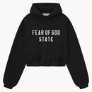 Fear Of God Essentials Womens Modern Fleece Raglan Hoodie Jet Black