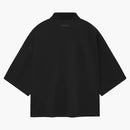Fear Of God Essentials Womens Pique Cropped Polo Black