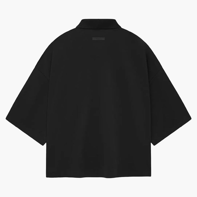 Fear Of God Essentials Womens Pique Cropped Polo Black