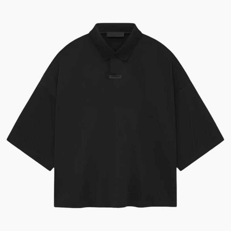 Fear Of God Essentials Women's Pique Cropped Polo (fw24) Black