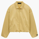 Fear Of God Essentials Womens Satin Nylon Bomber Jacket Amber