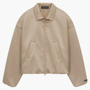 Fear of God Essentials Women's Satin Nylon Bomber Jacket Desert Sand