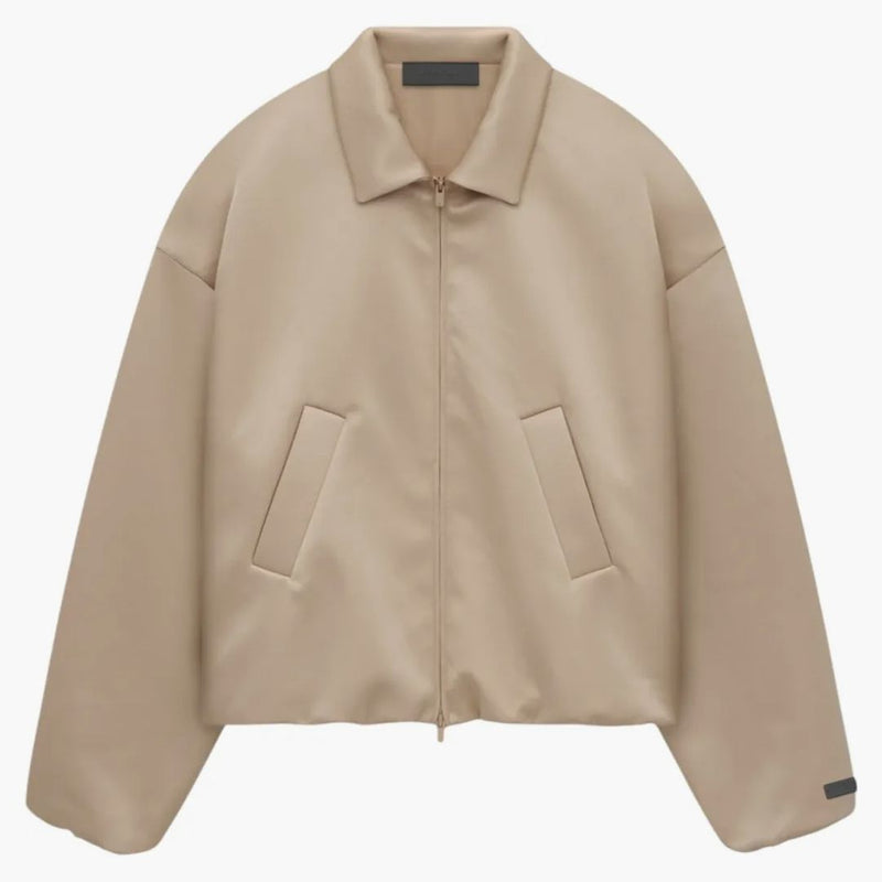 Rädsla för Gud Essentials Women's Satin Nylon Bomber Jacket Desert Sand