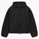 Fear Of God Essentials Womens Textured Nylon Hooded Bomber Black