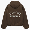 Rädsla för Gud Essentials Women's Textured Nylon Hooded Bomber Brown
