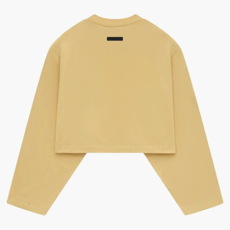 Fear Of God Essentials Womens Tri-blend Cropped Longsleeve Shirt Amber