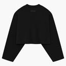 Fear of God Essentials Womens Tri-Blend Cropped Longsleeve Shirt Black