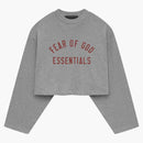 Fear Of God Essentials Womens Tri-blend Cropped Longsleeve Shirt Dark Heather