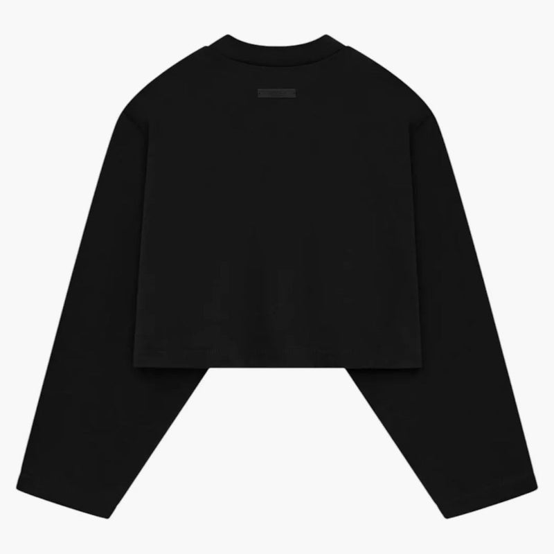 Fear Of God Essentials Women's Tri-blend Cropped Longsleeve Shirt (fw24) Black