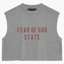 Fear Of God Essentials Womens Tri-blend Cropped Muscle Tee Dark Heather