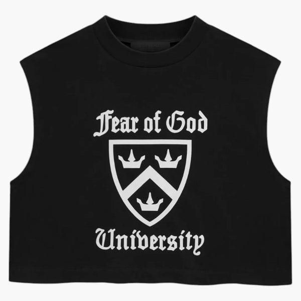 Fear Of God Essentials Women's Tri-blend Cropped Muscle Tee (fw24) Black